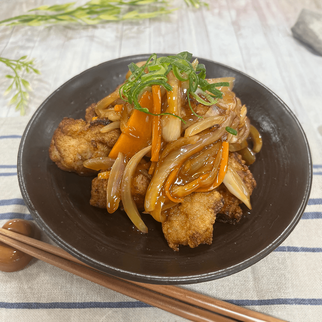 鶏から揚げの甘酢あんかけ