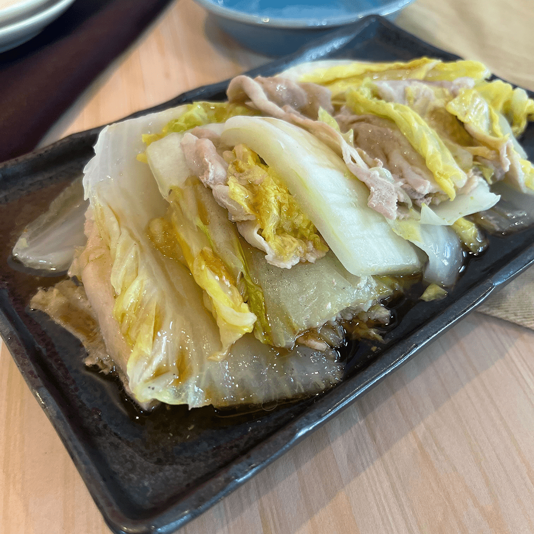 白菜と豚肉の重ね蒸し ぽん酢かけ