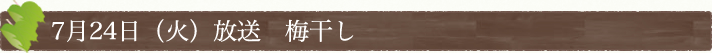 7月24日(火)放送　梅干し