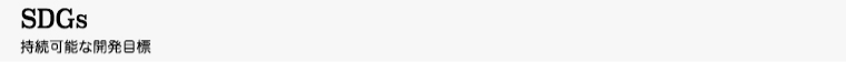 SDGs 持続可能な開発目標