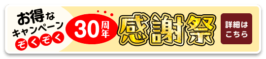 お得なキャンペーンぞくぞく 30周年感謝祭 詳細はこちら
