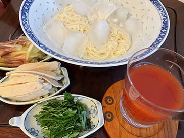 トマトつゆ素麺　赤酢すし酢風味